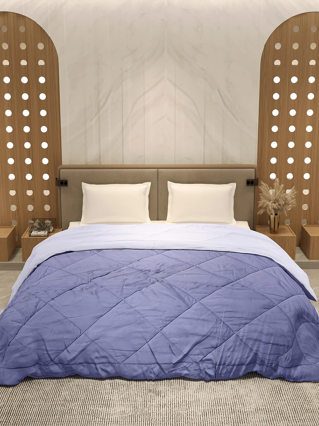 Solid Double Bed 3 Ply Comforter for AC Room - (Melange) - Image 3
