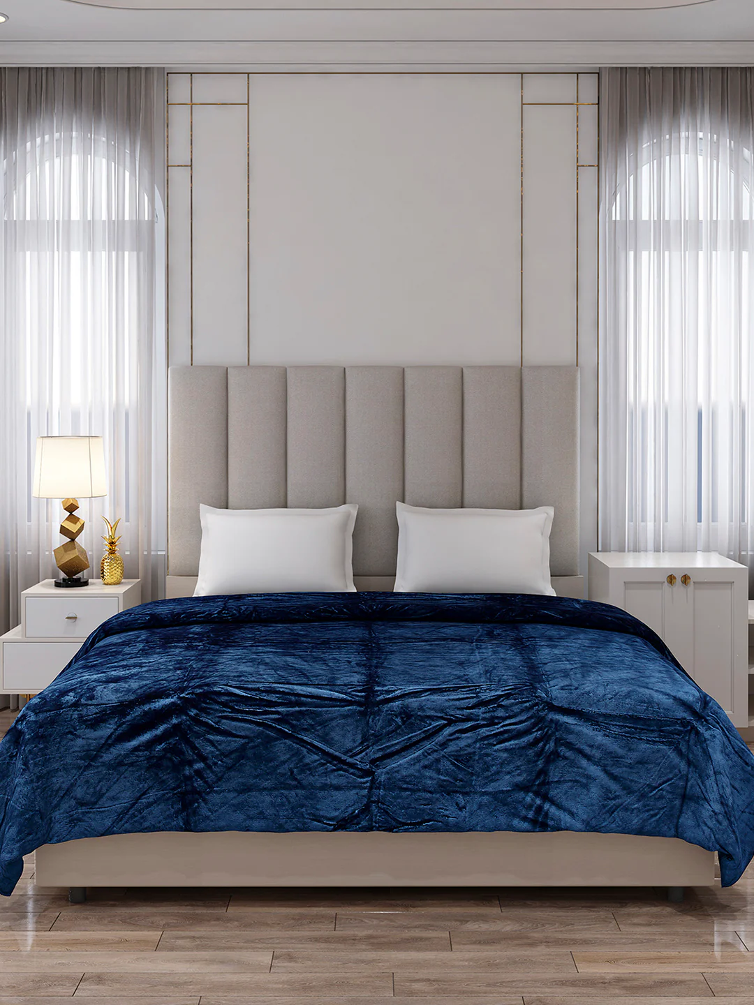 Solid Double Bed 300 GSM Blanket for AC Room - (Fusion) - Image 3