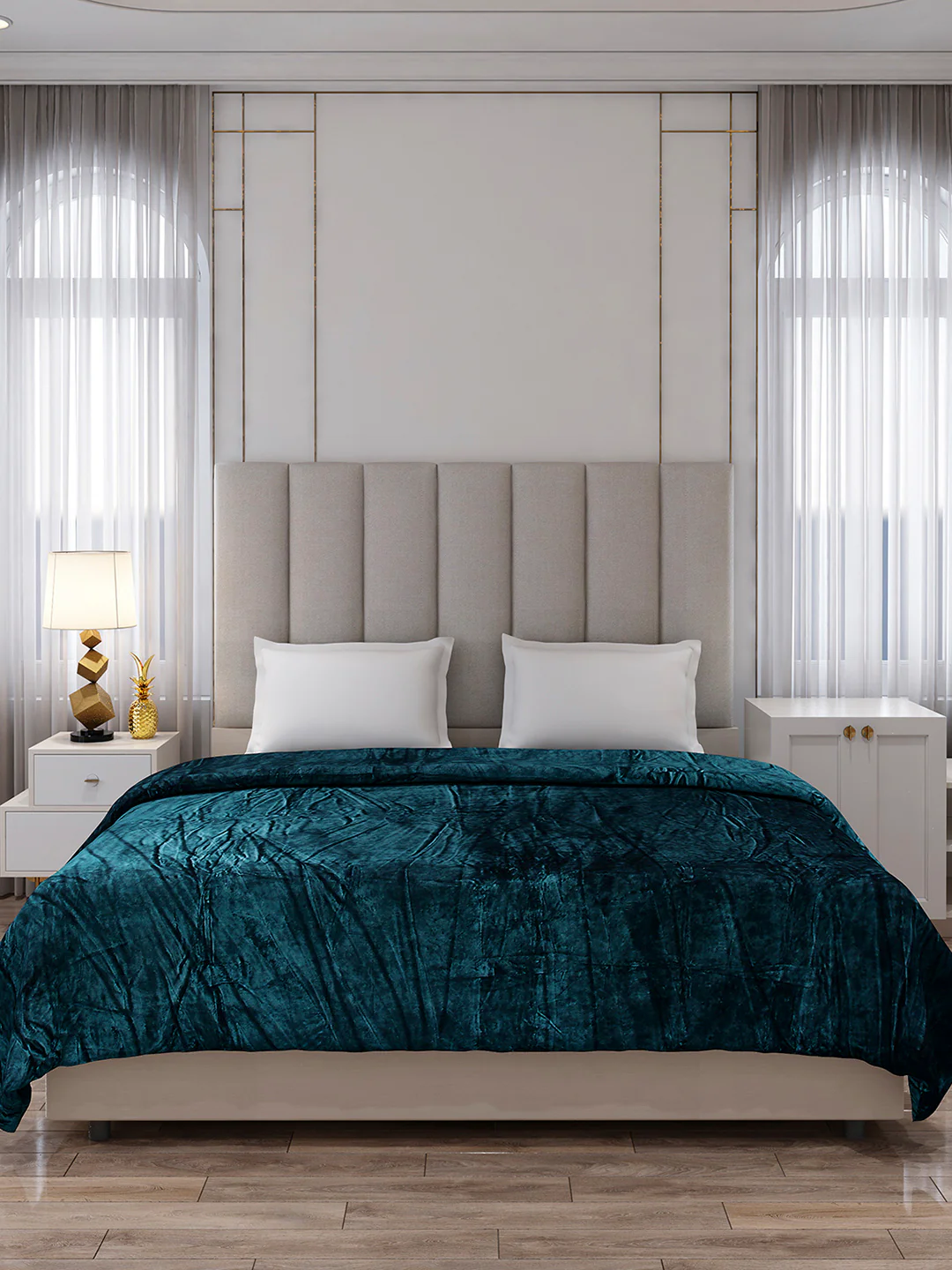Solid Double Bed 300 GSM Blanket for AC Room - (Fusion) - Image 3