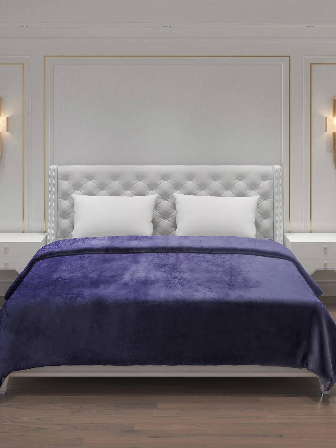 Solid Polyester Double Bed Blanket for AC Room - Image 3