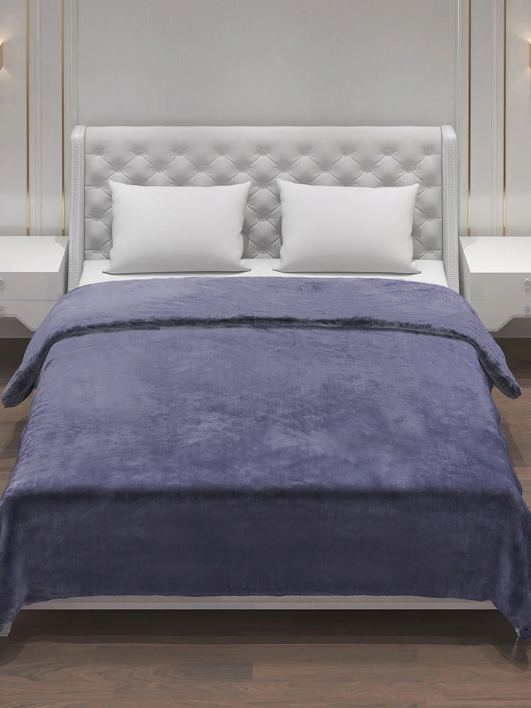 Solid Polyester Double Bed Blanket for AC Room - Image 2