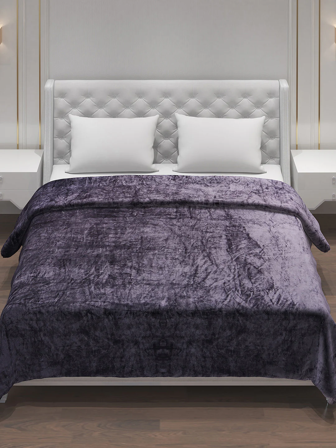 Solid Polyester Double Bed Blanket for AC Room - Image 2