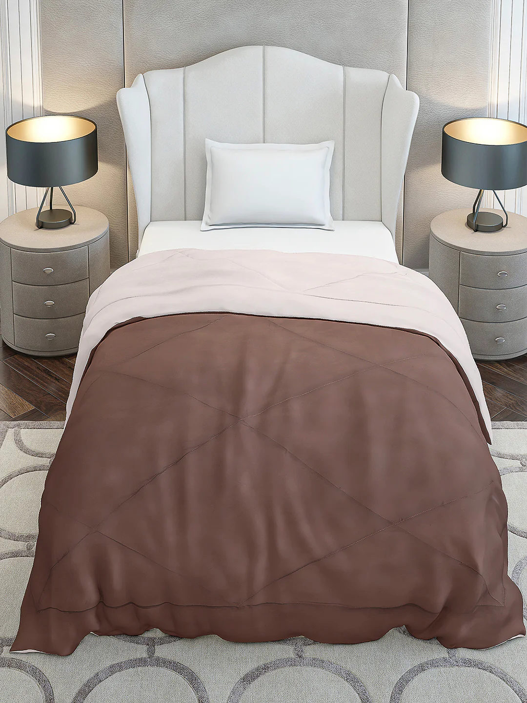 Solid Single Bed 210 GSM Comforter Ava for Mild Winter (Weight 0.9 kg) - Image 3