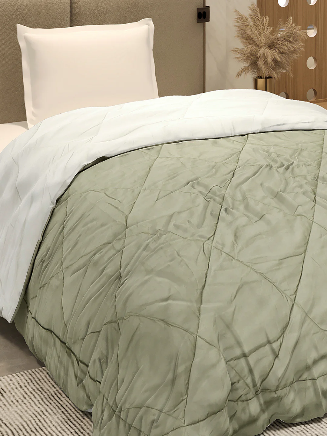 Solid Single Bed 3 Ply Comforter for AC Room - (Melange) - Image 6