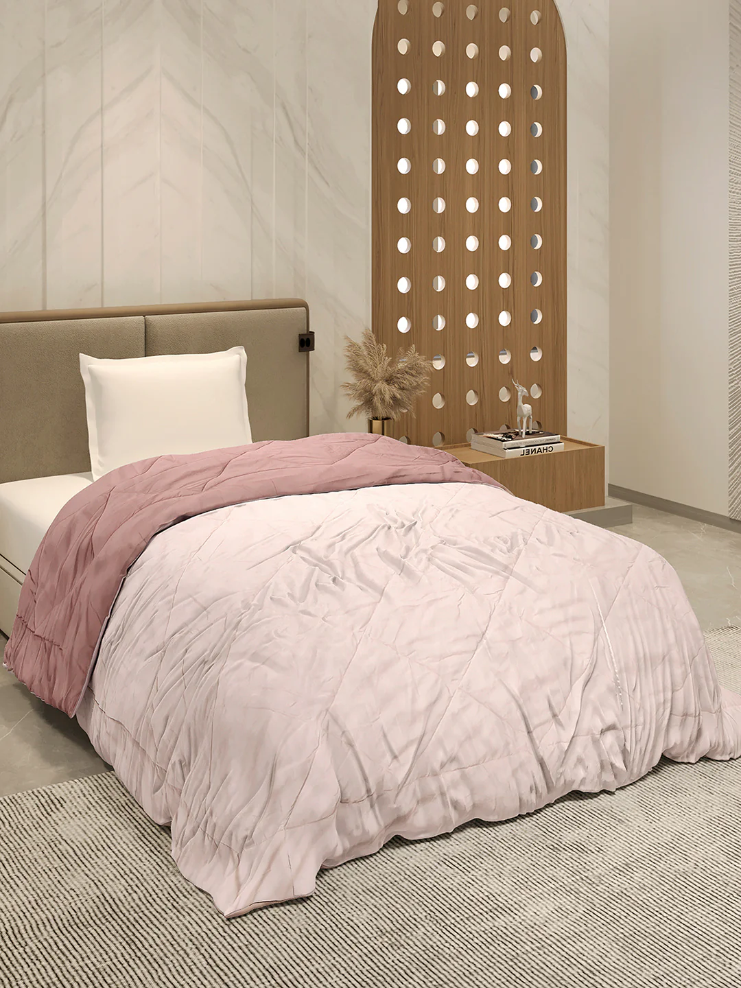 Solid Single Bed 3 Ply Comforter for AC Room - (Melange) - Image 5