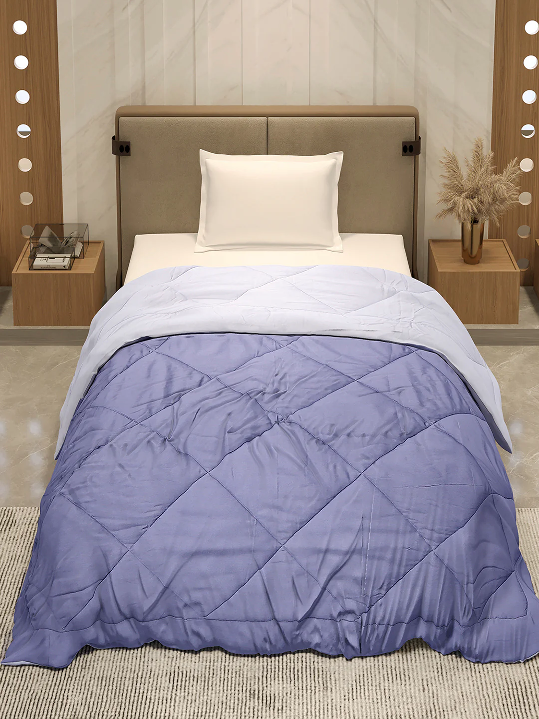 Solid Single Bed 3 Ply Comforter for AC Room - (Melange) - Image 3