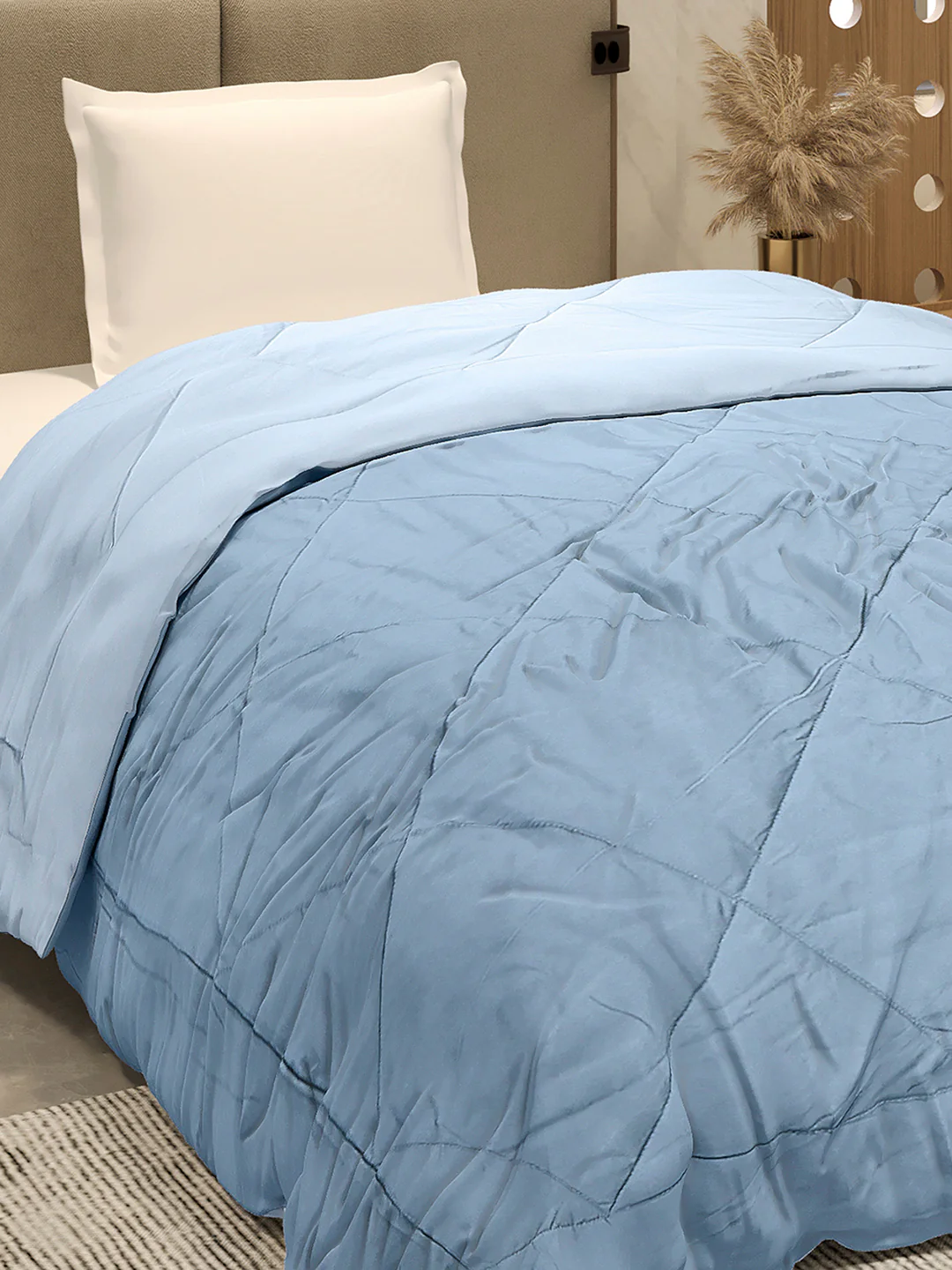 Solid Single Bed 3 Ply Comforter for AC Room - (Melange) - Image 6
