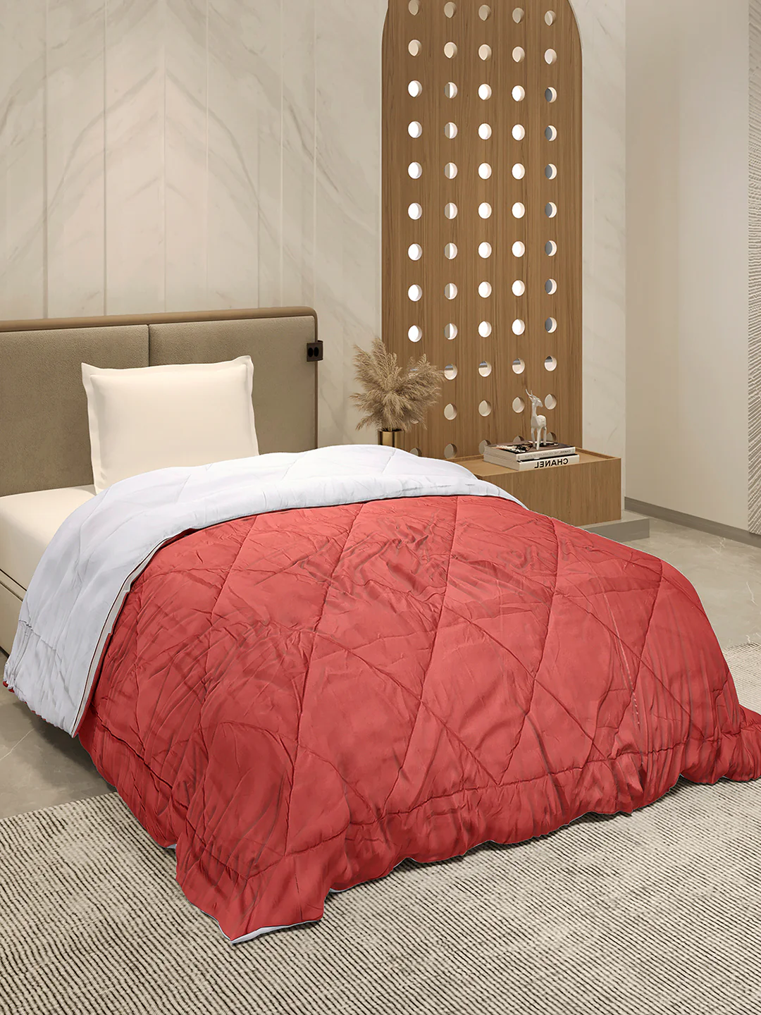 Solid Single Bed 3 Ply Comforter for AC Room - (Melange) - Image 4