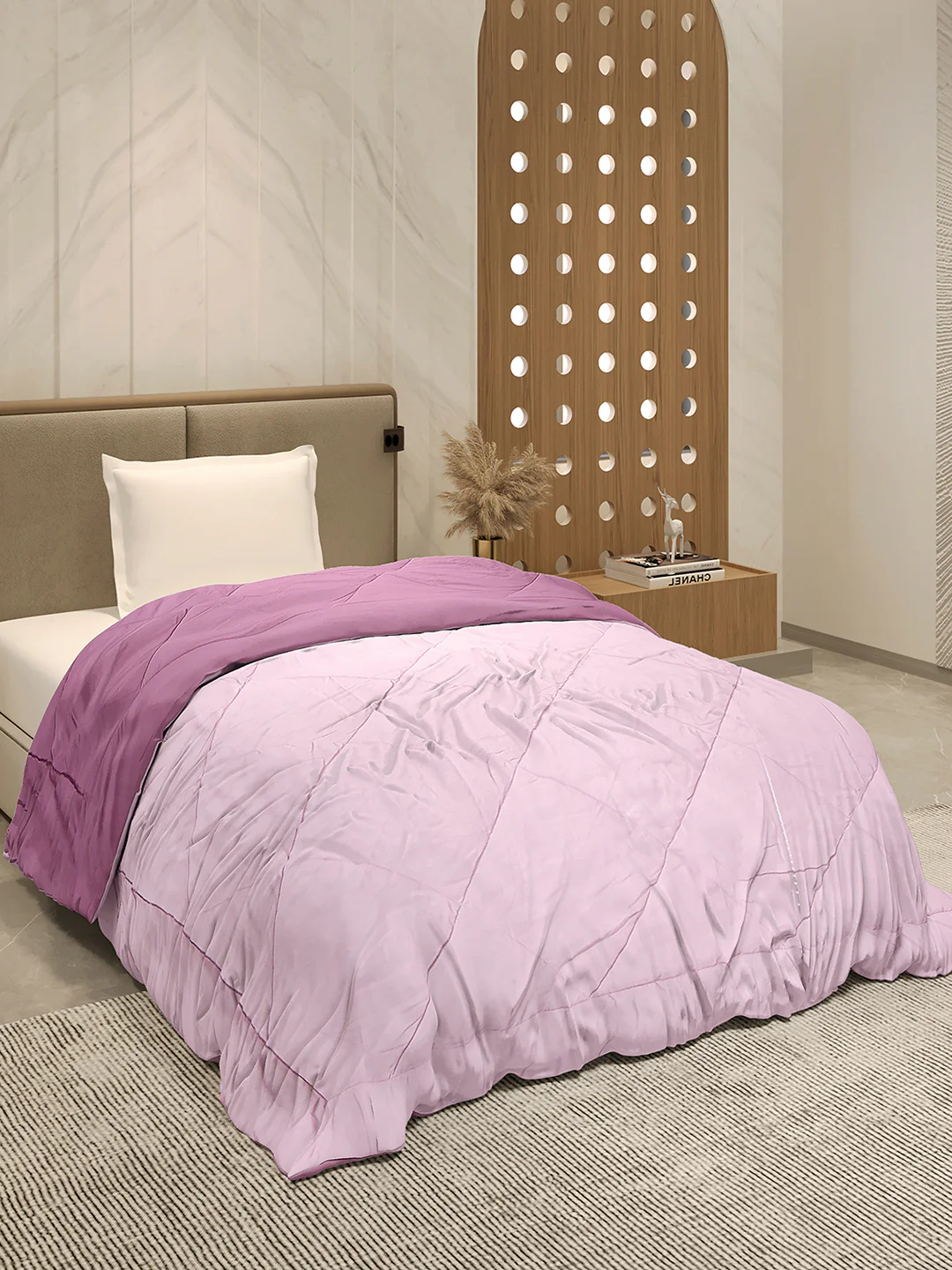 Solid Single Bed 3 Ply Comforter for AC Room - (Melange) - Image 5