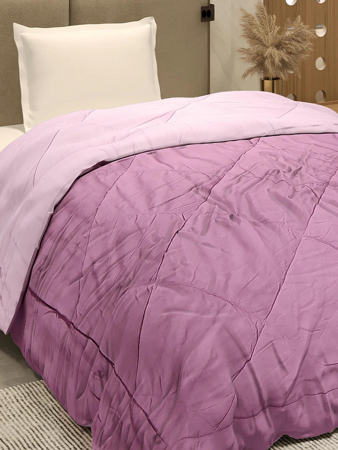 Solid Single Bed 3 Ply Comforter for AC Room - (Melange) - Image 6