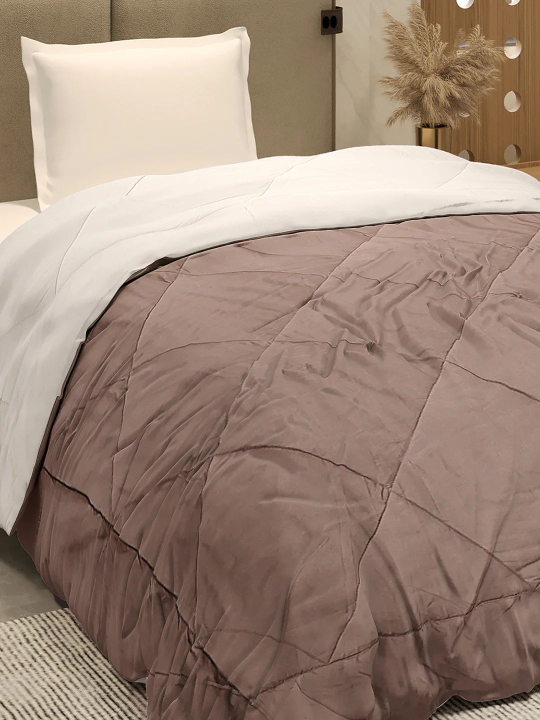 Solid Single Bed 3 Ply Comforter for AC Room - (Melange) - Image 6