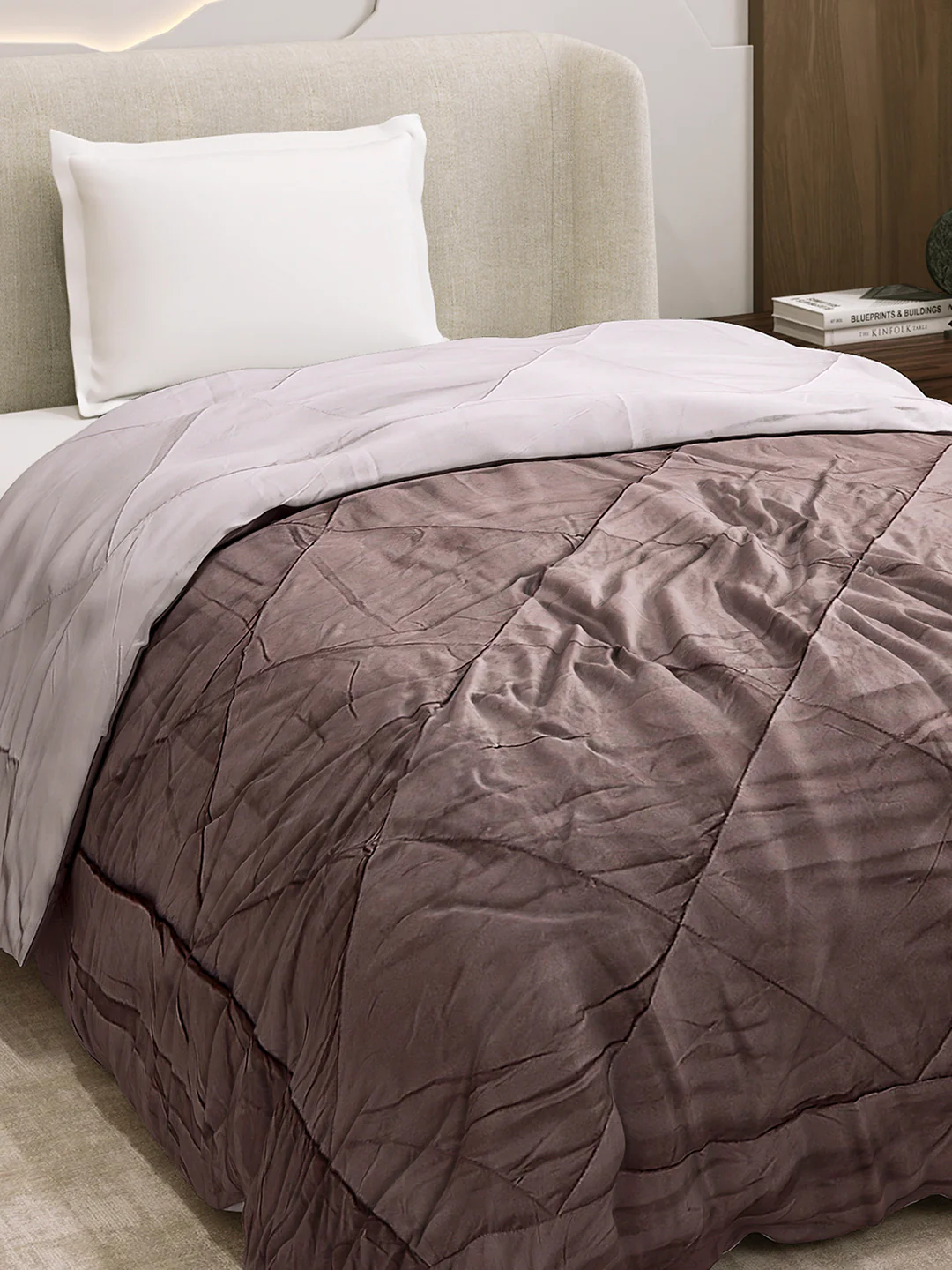 Solid Single Bed 3 Ply Comforter for AC Room - (Melange) - Image 6