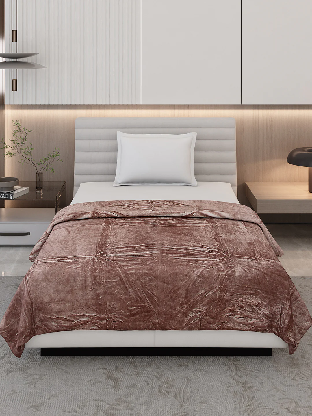 Solid Single Bed 300 GSM Blanket for AC Room - (Vivid) - Image 3