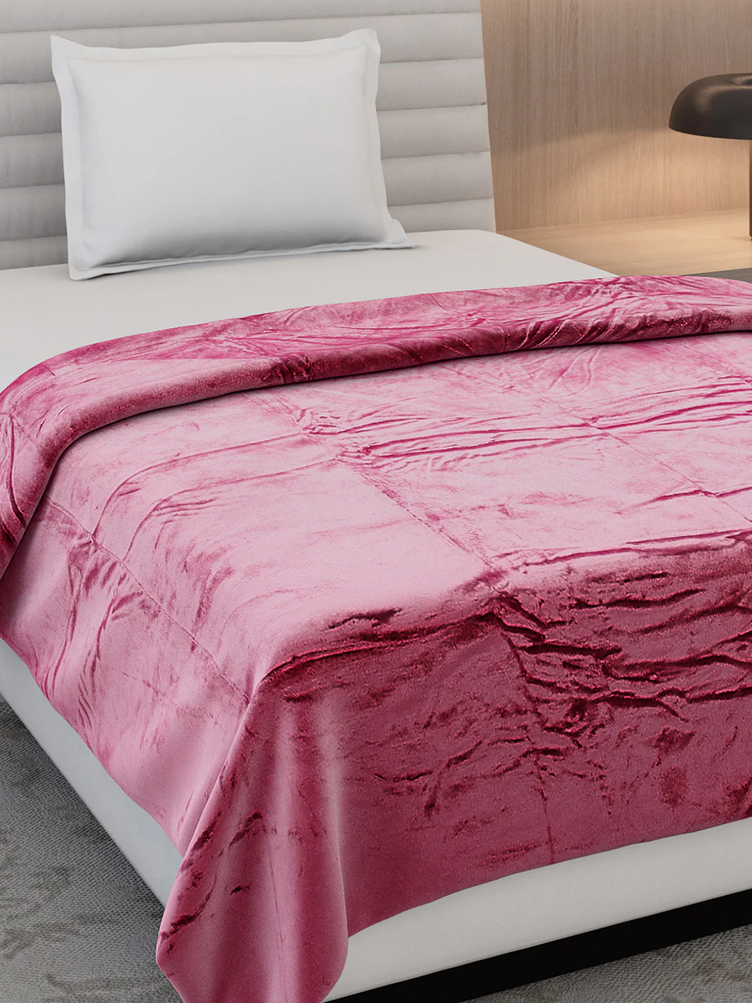 Solid Single Bed 300 GSM Blanket for AC Room - (Vivid) - Image 4