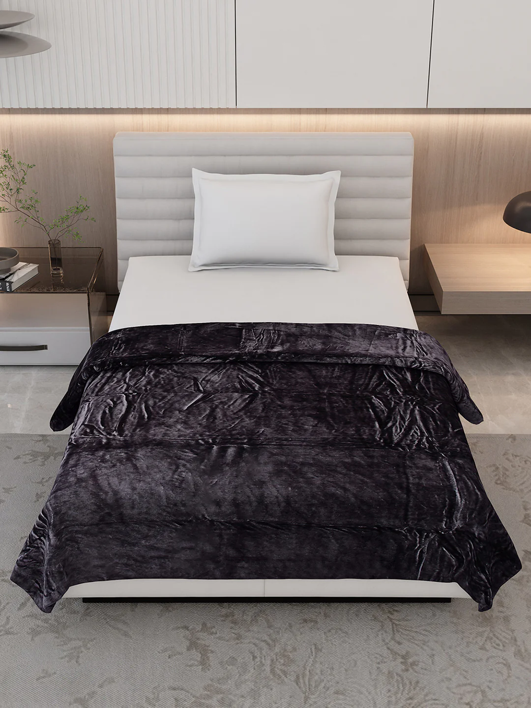 Solid Single Bed 300 GSM Blanket for AC Room - (Vivid) - Image 2