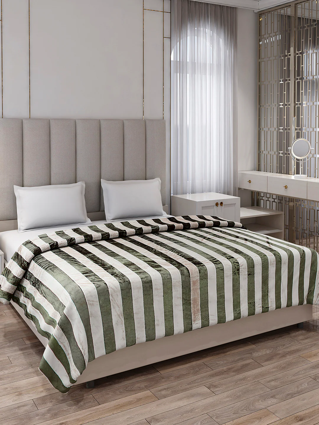 Striped Double Bed 300 GSM Blanket for AC Room - (Cosmos)