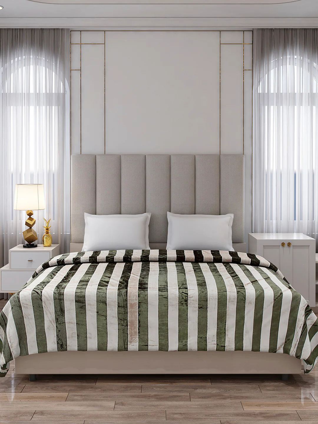 Striped Double Bed 300 GSM Blanket for AC Room - (Cosmos) - Image 3