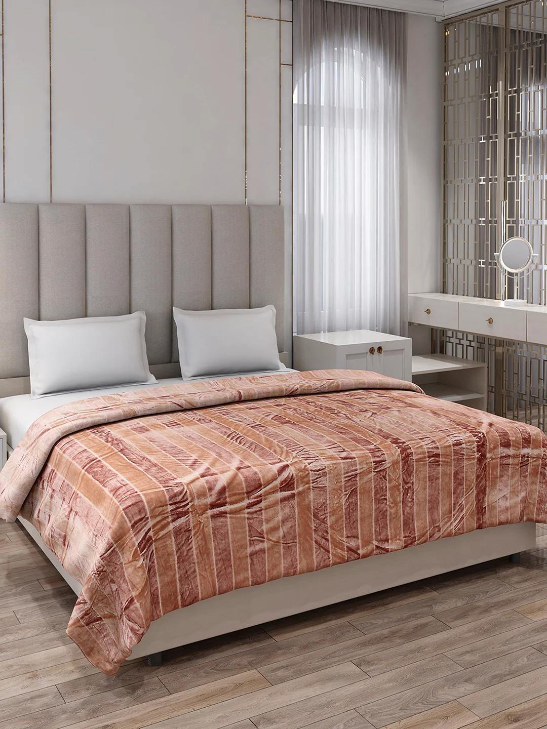 Striped Double Bed 300 GSM Blanket for AC Room - (Cosmos)
