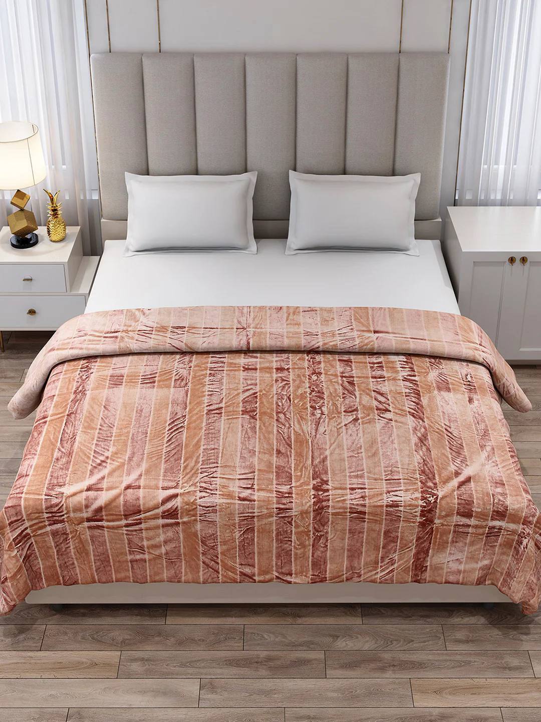 Striped Double Bed 300 GSM Blanket for AC Room - (Cosmos) - Image 2