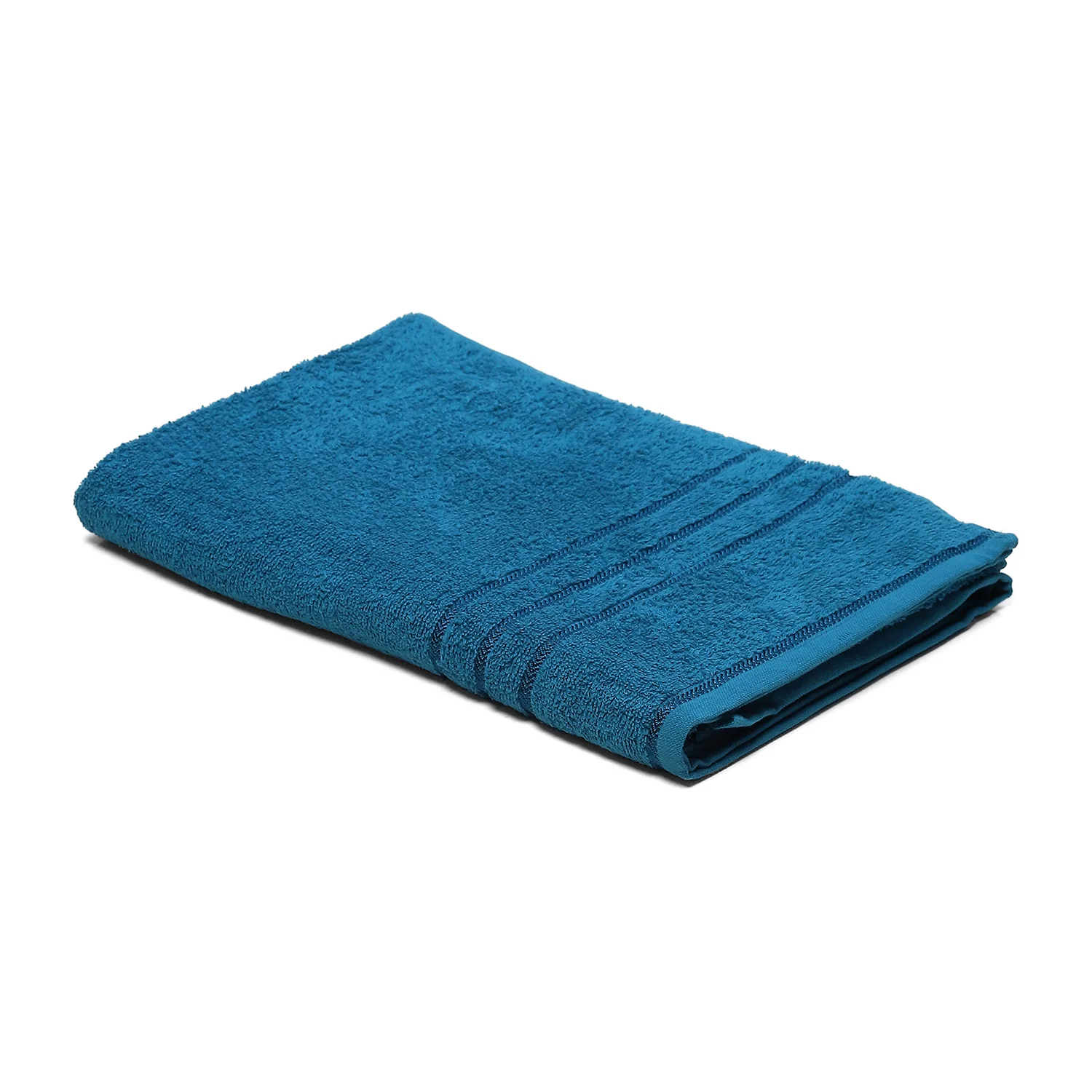 Teal Blue Cotton 350 GSM Bath Towel - Image 2