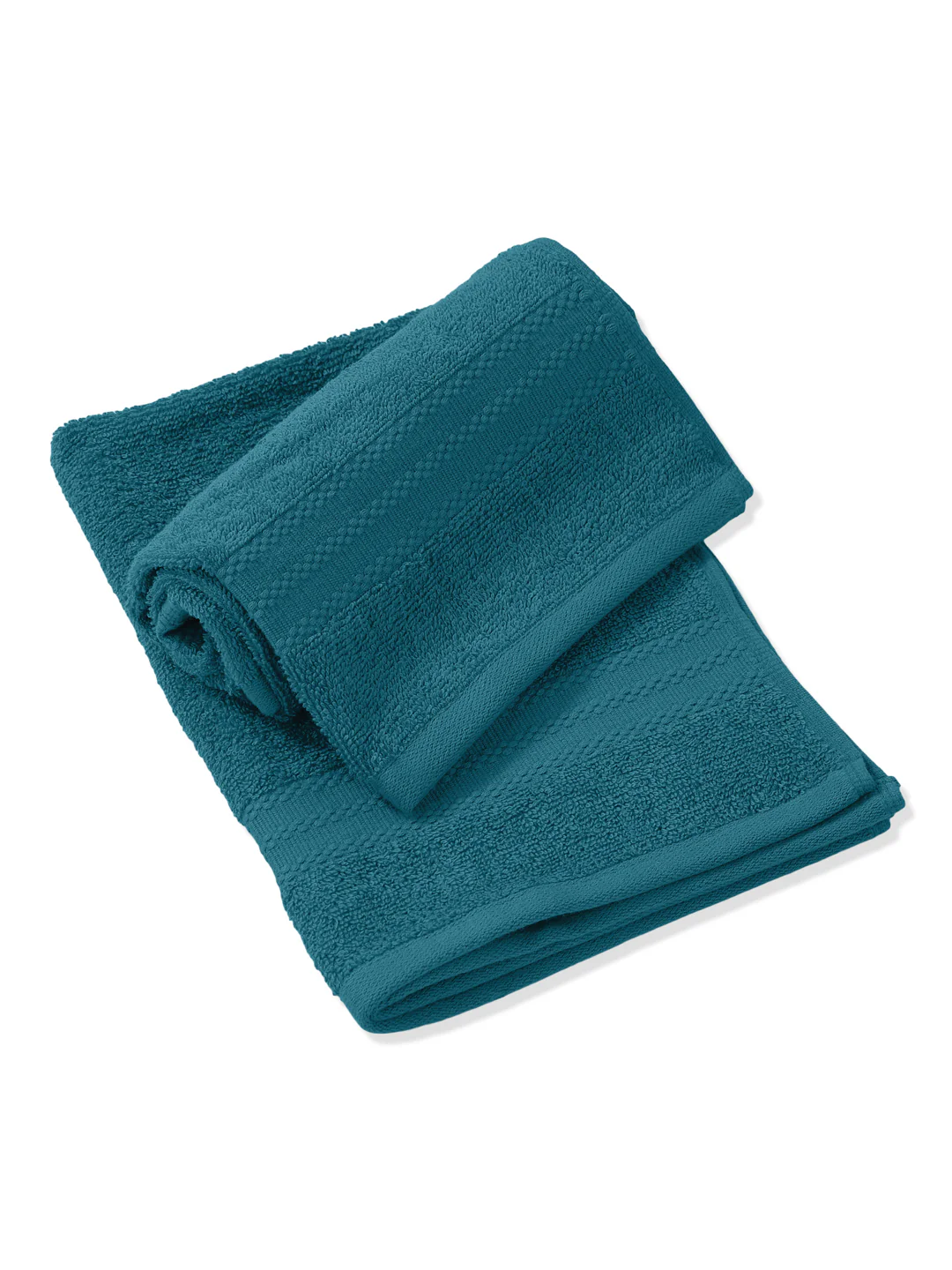 Teal Blue Pure Cotton Solid 380 GSM Hand Towel 2 Pc Set (Jazz Collection) - Image 4