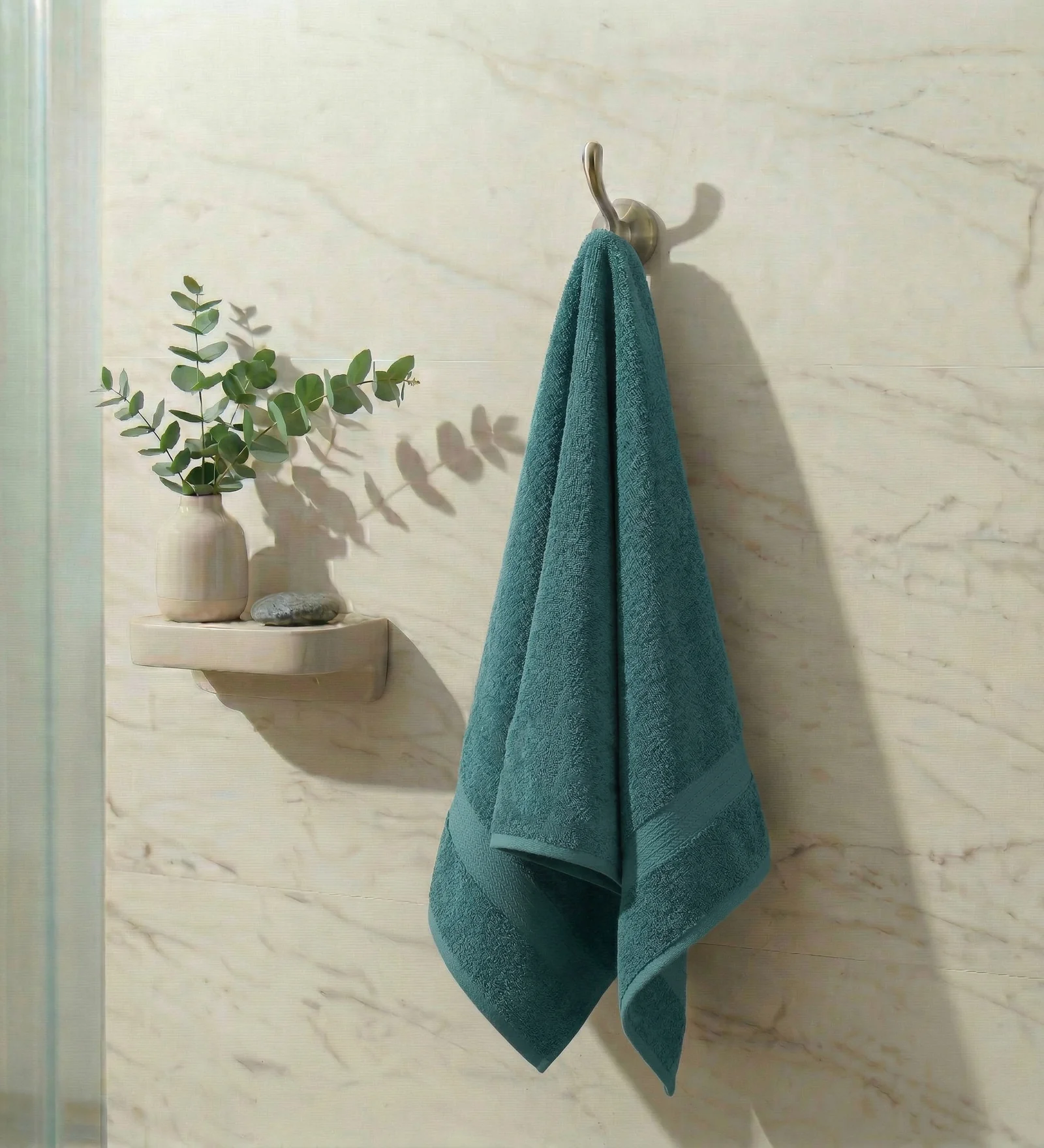 Turquoise Blue Pure Cotton Solid 380 GSM Bath Towel 1 Piece (Jazz Collection)