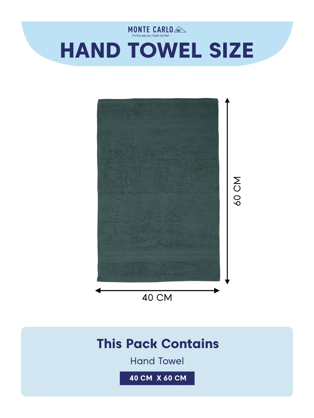 Turquoise Blue Pure Cotton Solid 380 GSM Hand Towel 2 Pc Set (Jazz Collection) - Image 10
