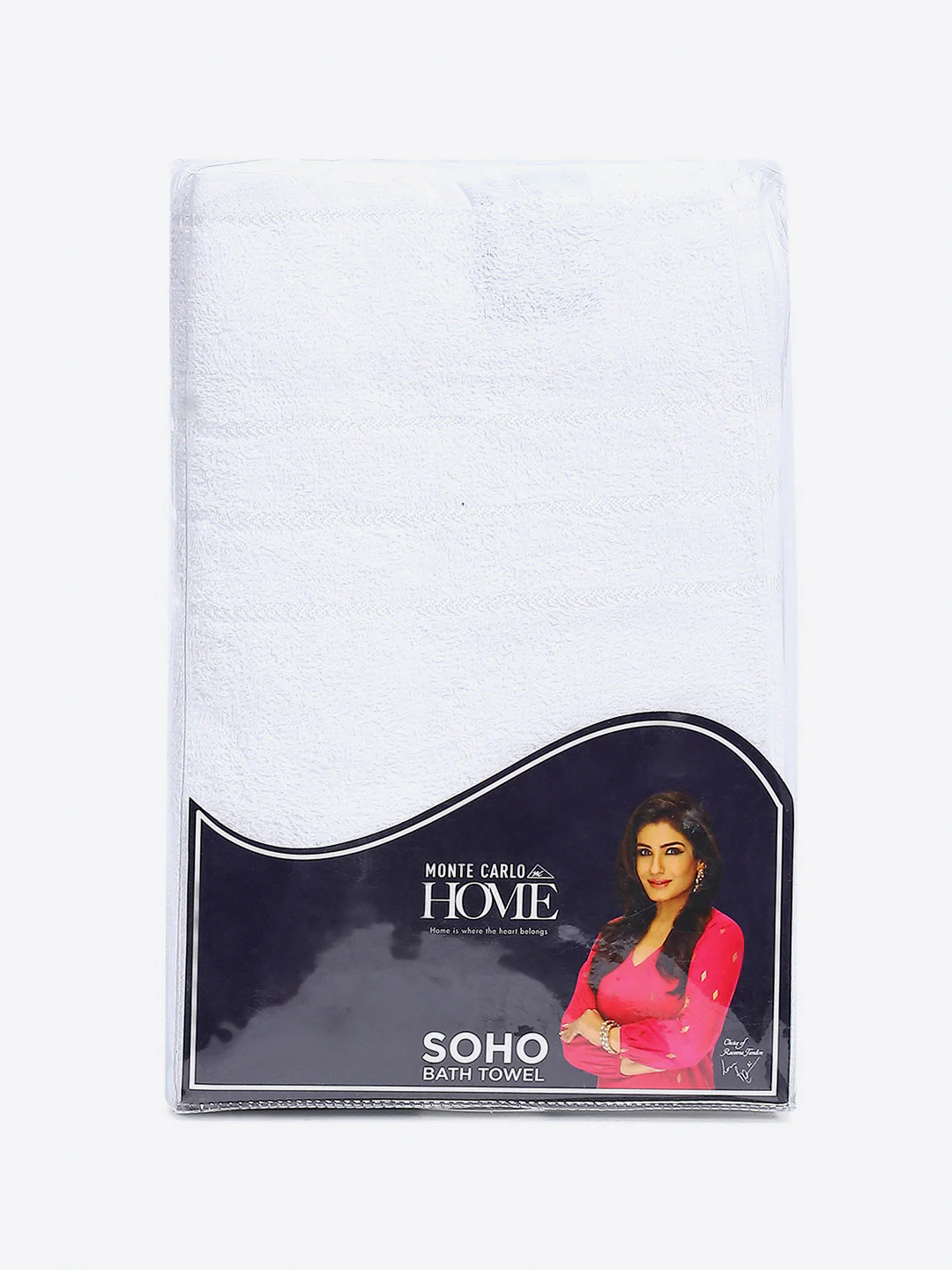White Cotton Solid 350 GSM Bath Towel (Soho) - Image 5