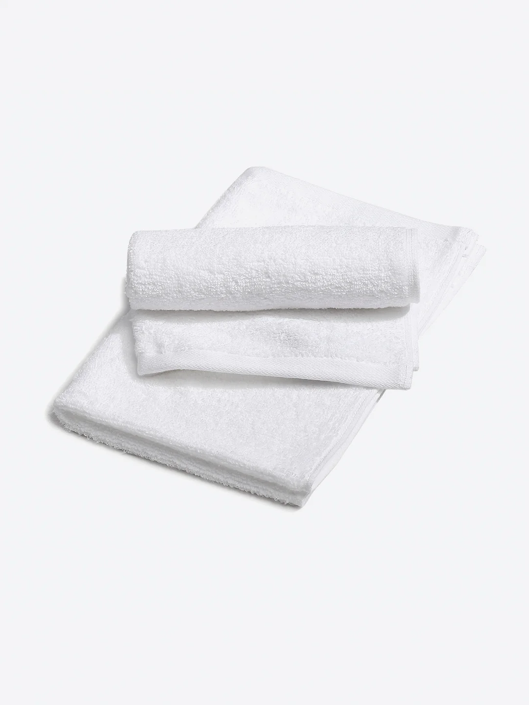 White Cotton Solid 350 GSM Hand Towel (Pack of 2) - Image 2