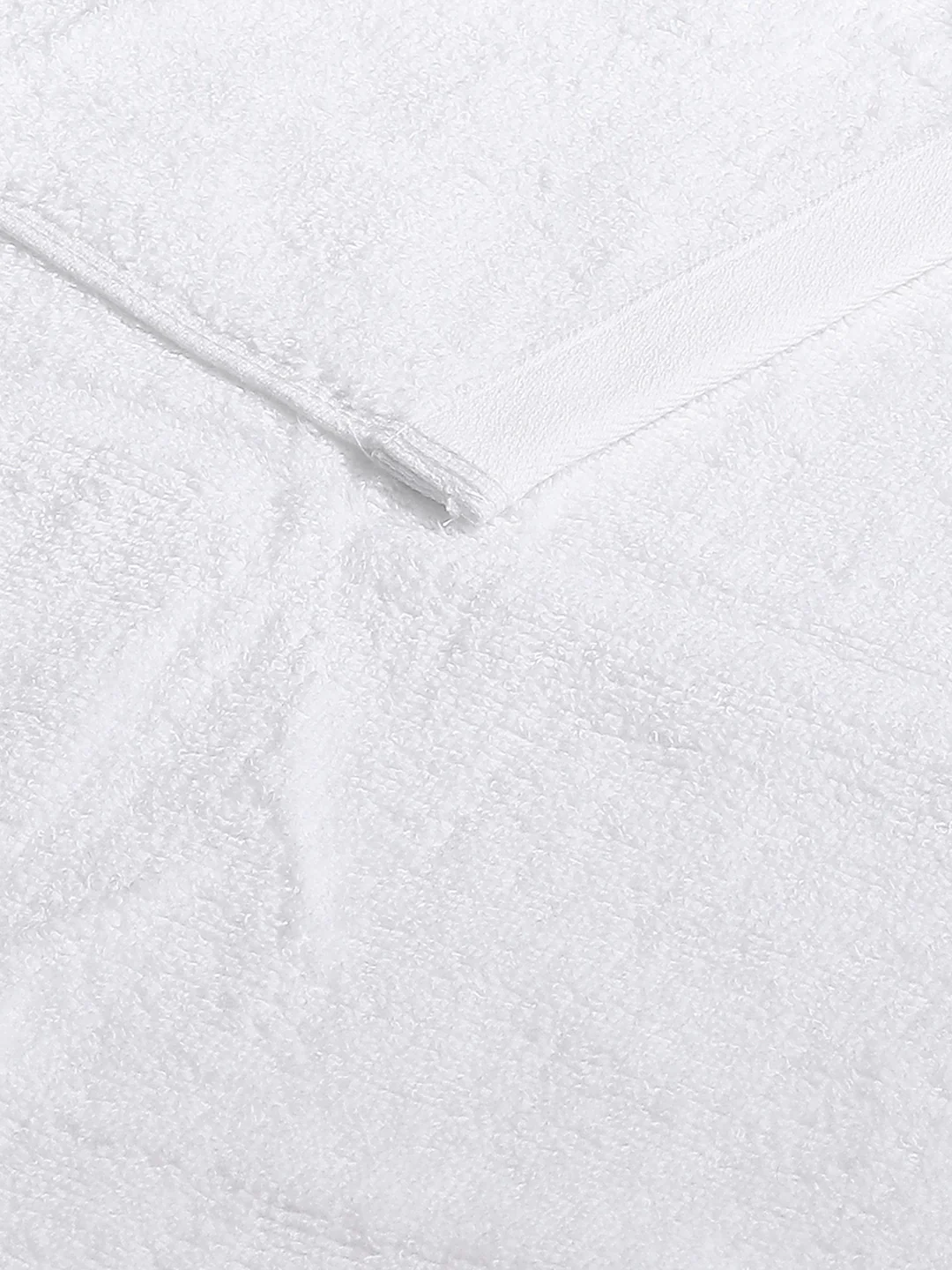 White Cotton Solid 350 GSM Hand Towel (Pack of 2) - Image 4