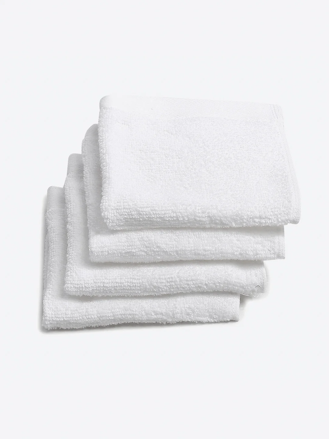 White Cotton Solid 600 GSM Face Towel (Pack of 4) - Image 2