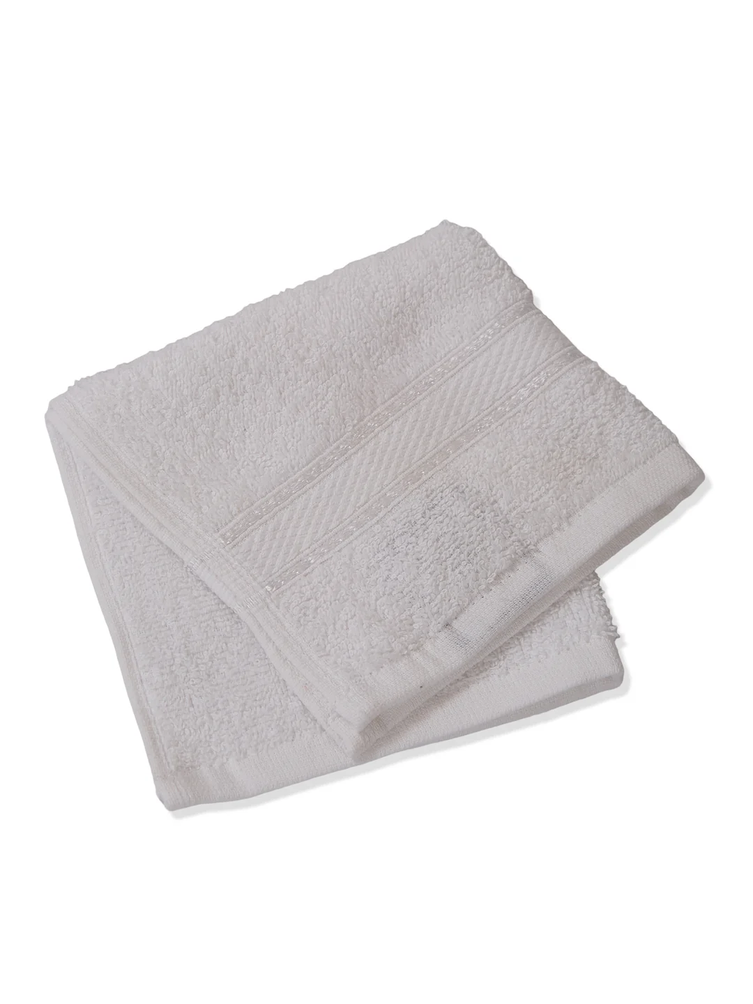 White Pure Cotton Solid 400 GSM Face Towel 4 Pc Set (Jasper Collection) - Image 3