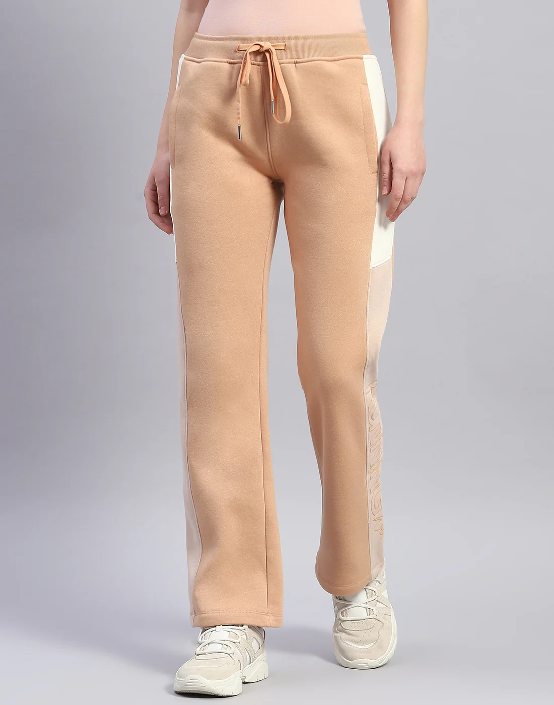 Women Beige Printed Hooded Full Sleeve Tracksuit - Image 7