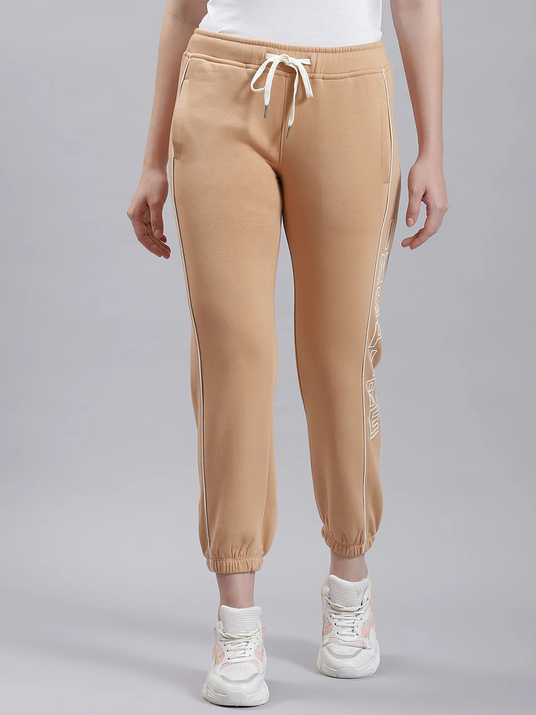 Women Beige Printed Winter Lower - Image 2