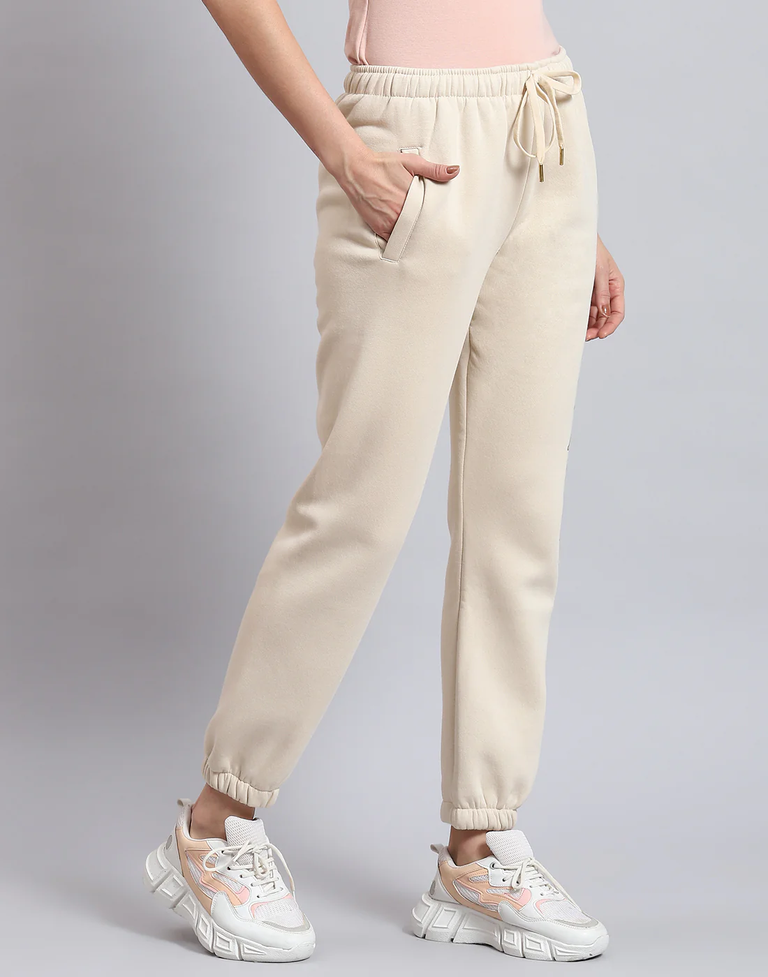 Women Beige Printed Regular Fit Winter Lower - Image 4