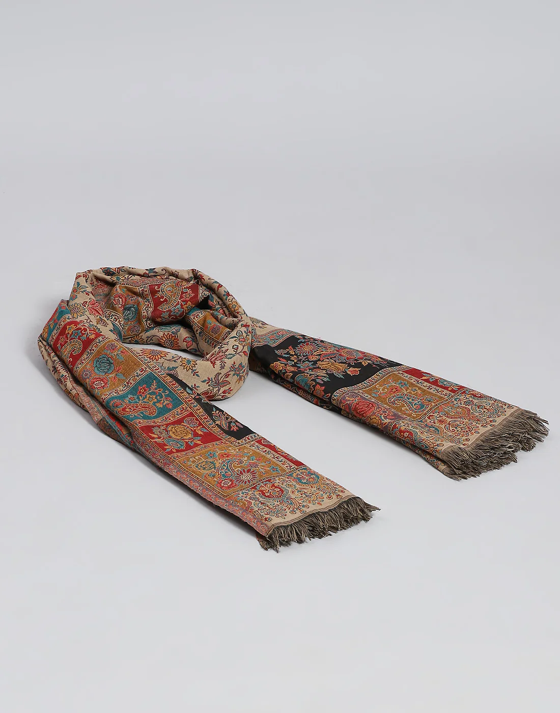 Women Beige Self Design Shawl - Image 6
