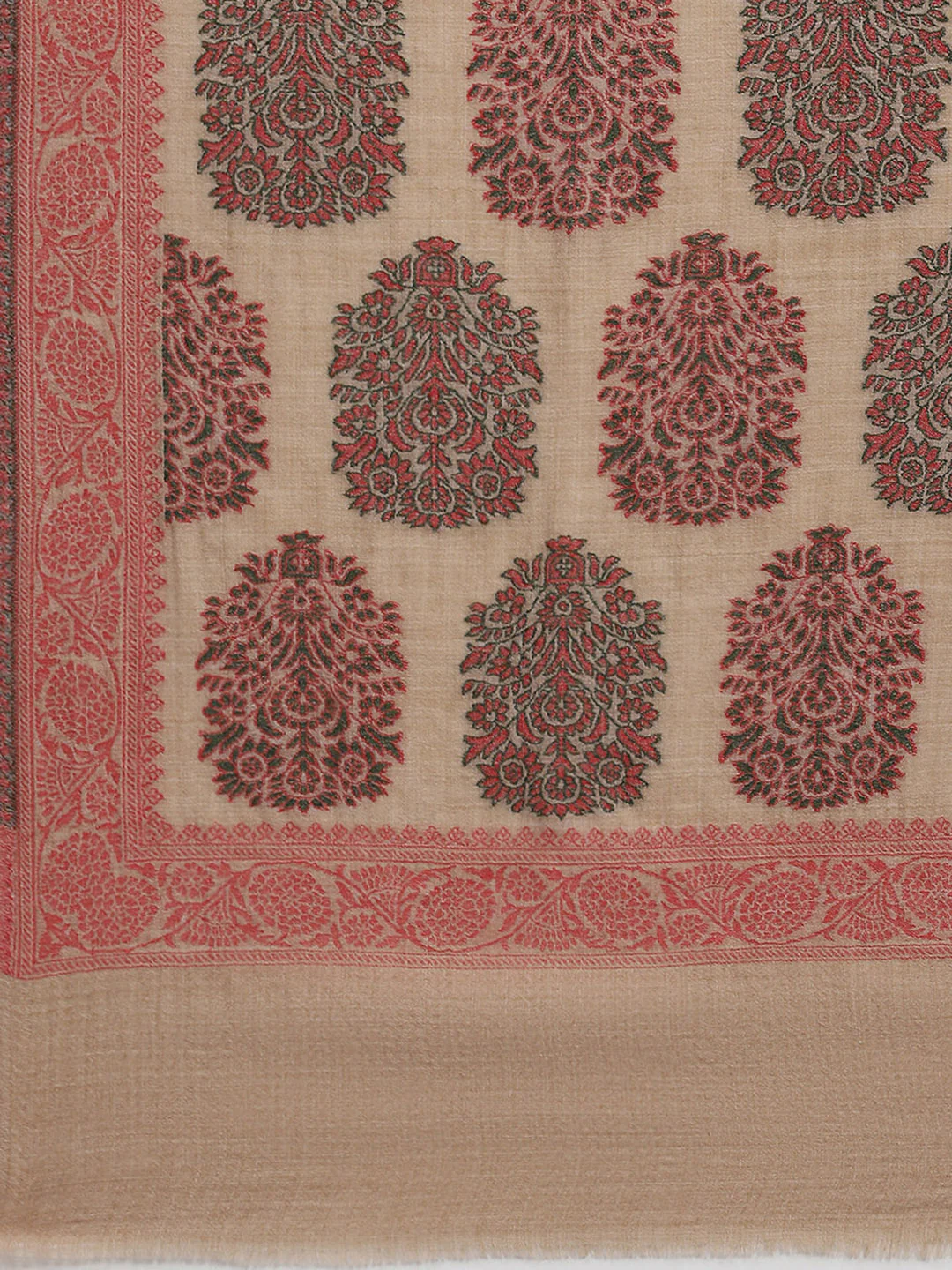 Women Beige Self Design Shawl - Image 6