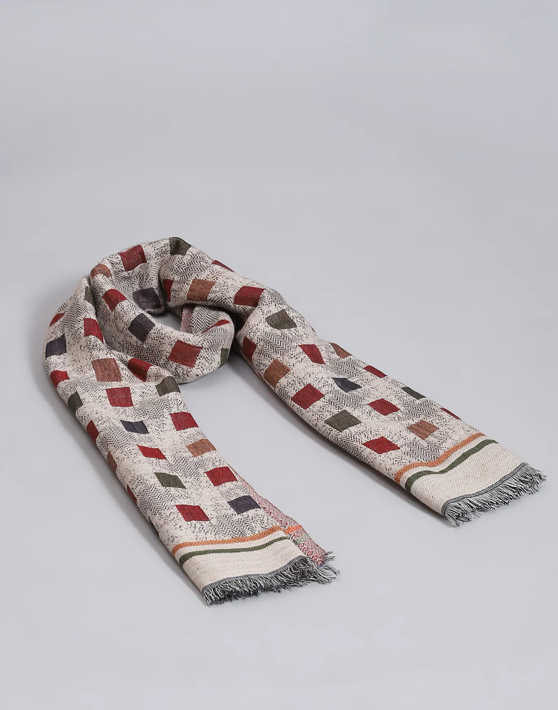 Women Beige Self Design Stole - Image 7