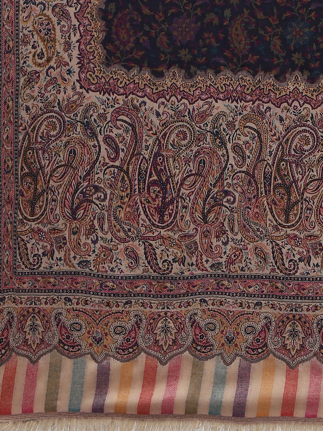 Women Beige Self Design Stole - Image 7