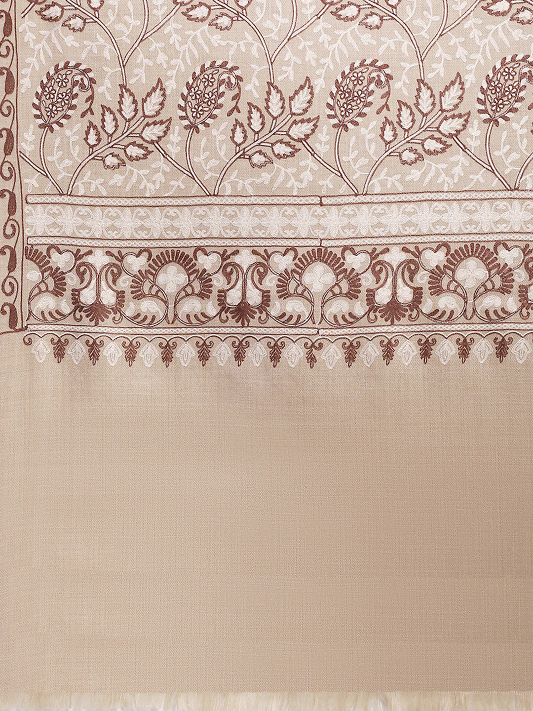 Women Beige Self Design Stole - Image 7