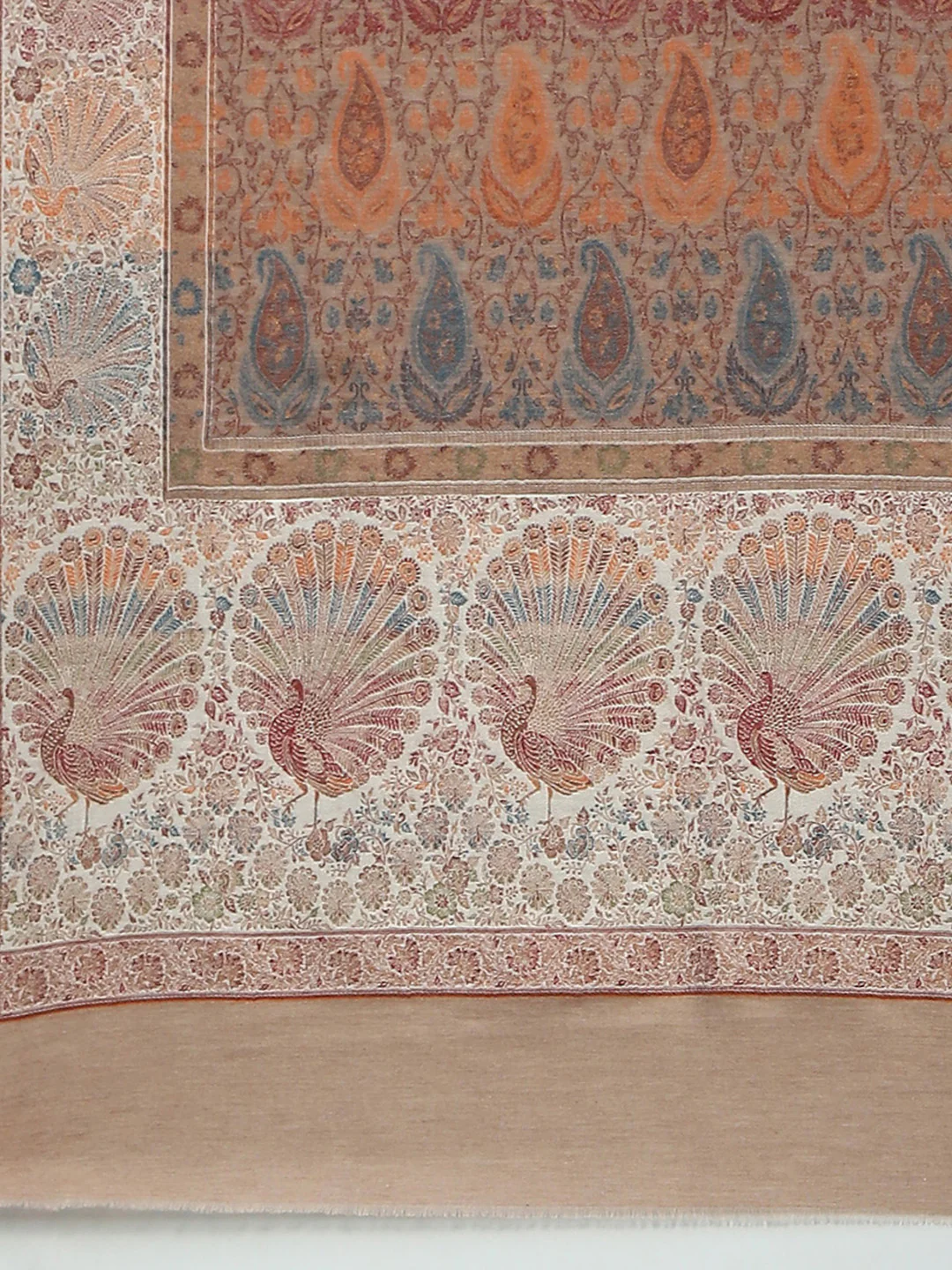 Women Beige Self Design Stole - Image 7