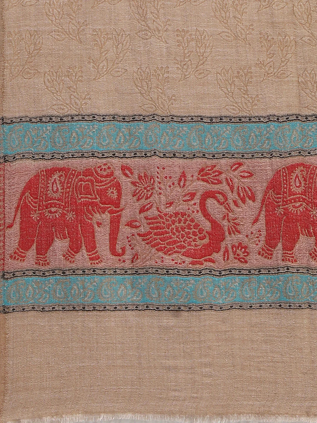 Women Beige Self Design Stole - Image 7