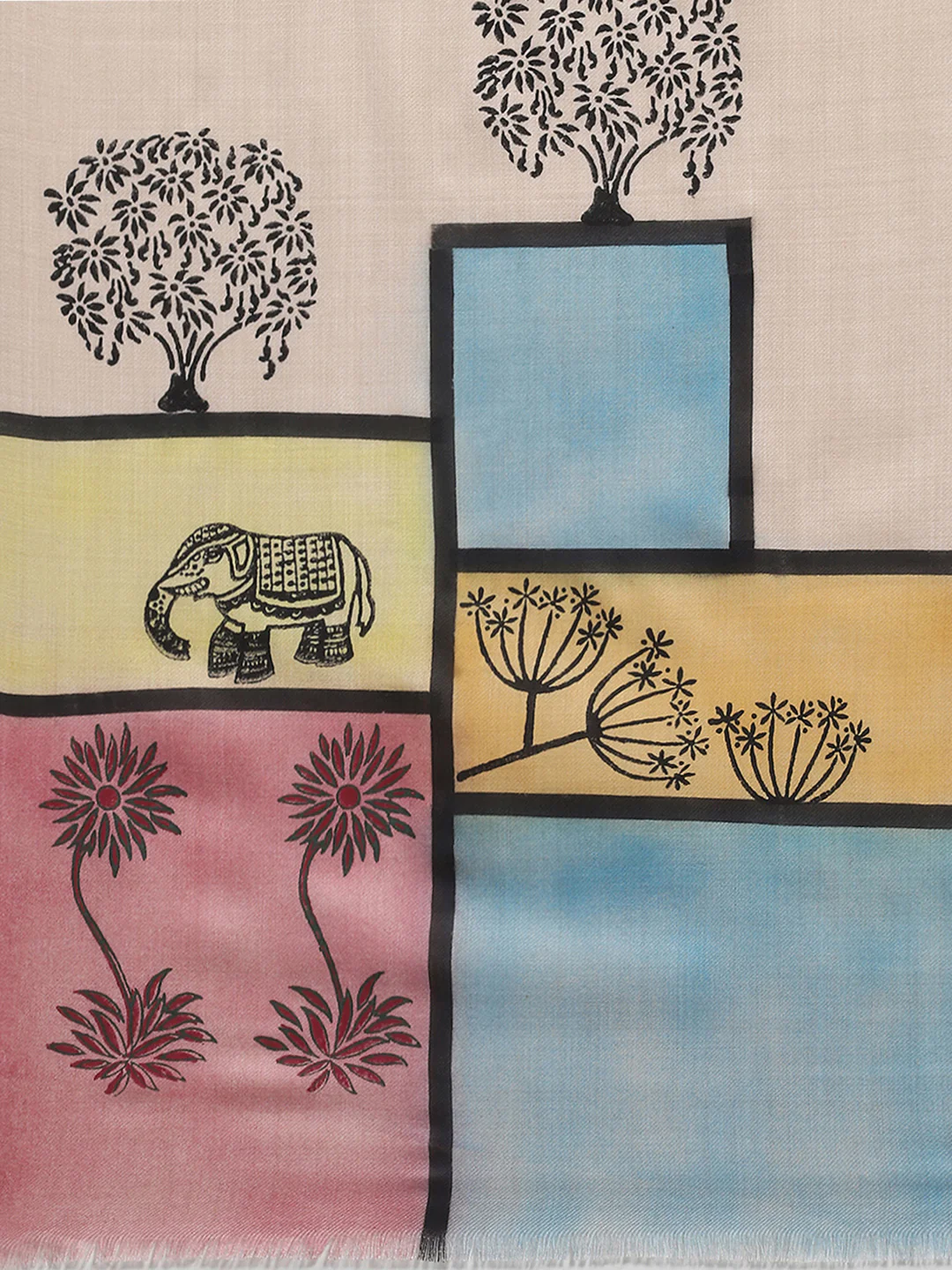 Women Beige Self Design Stole - Image 7