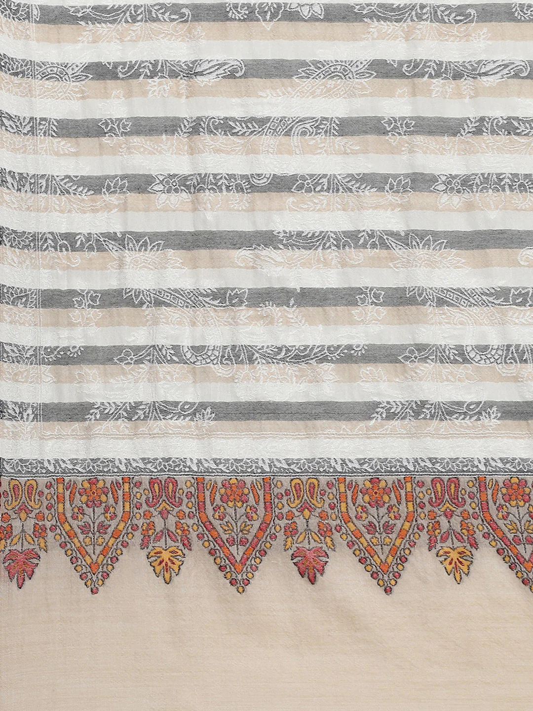 Women Beige Self Design Stole - Image 7