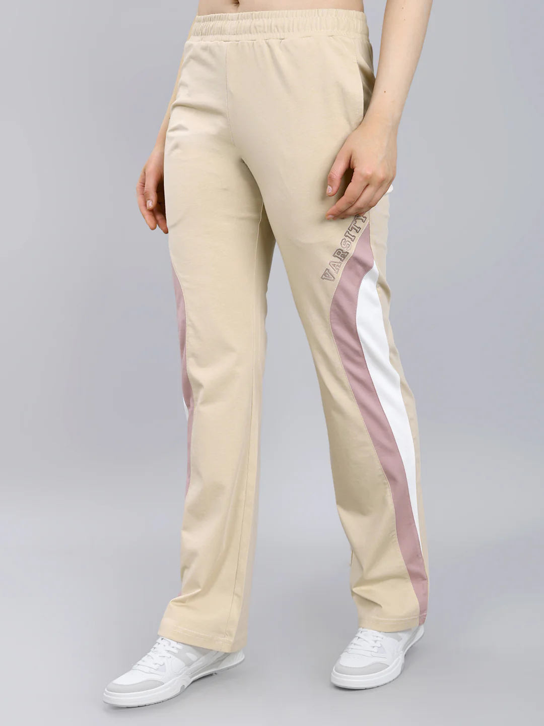 Women Beige Solid Regular Fit Lower - Image 2