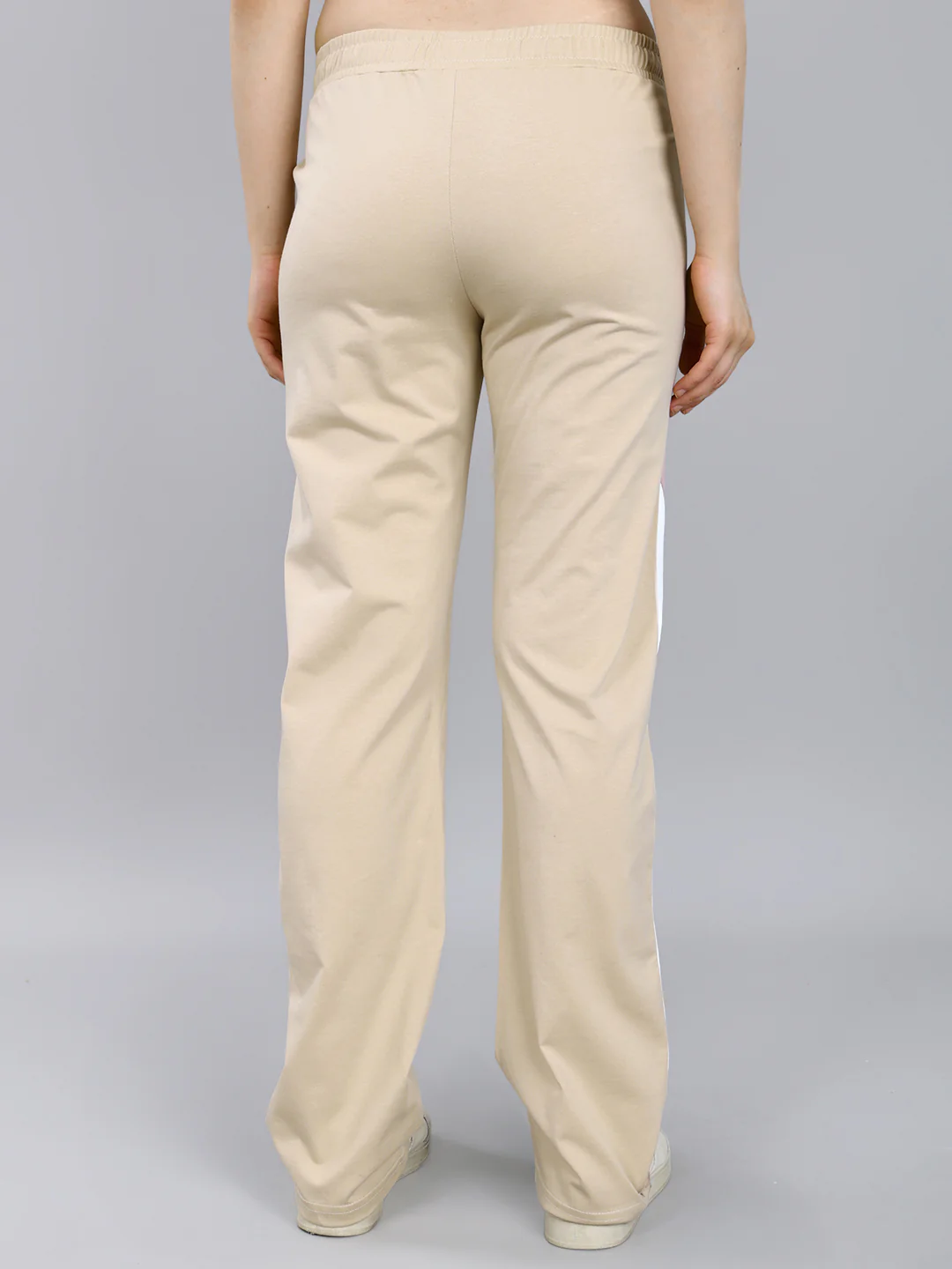 Women Beige Solid Regular Fit Lower - Image 4