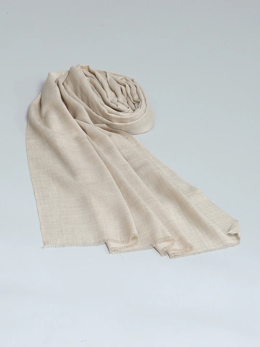 Women Beige Solid Stole - Image 6