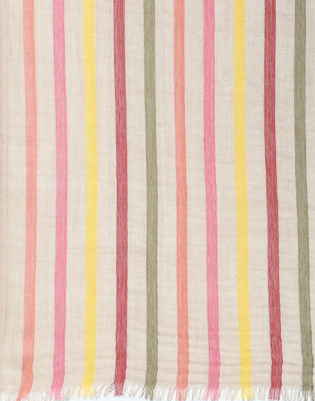 Women Beige Stripe Stole - Image 8