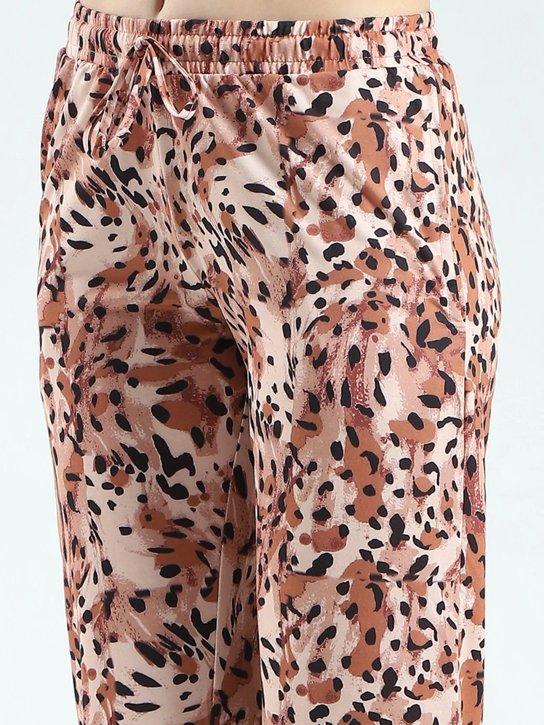 Women Black & Brown Printed Round Neck Half Sleeve Lower Set - Image 9