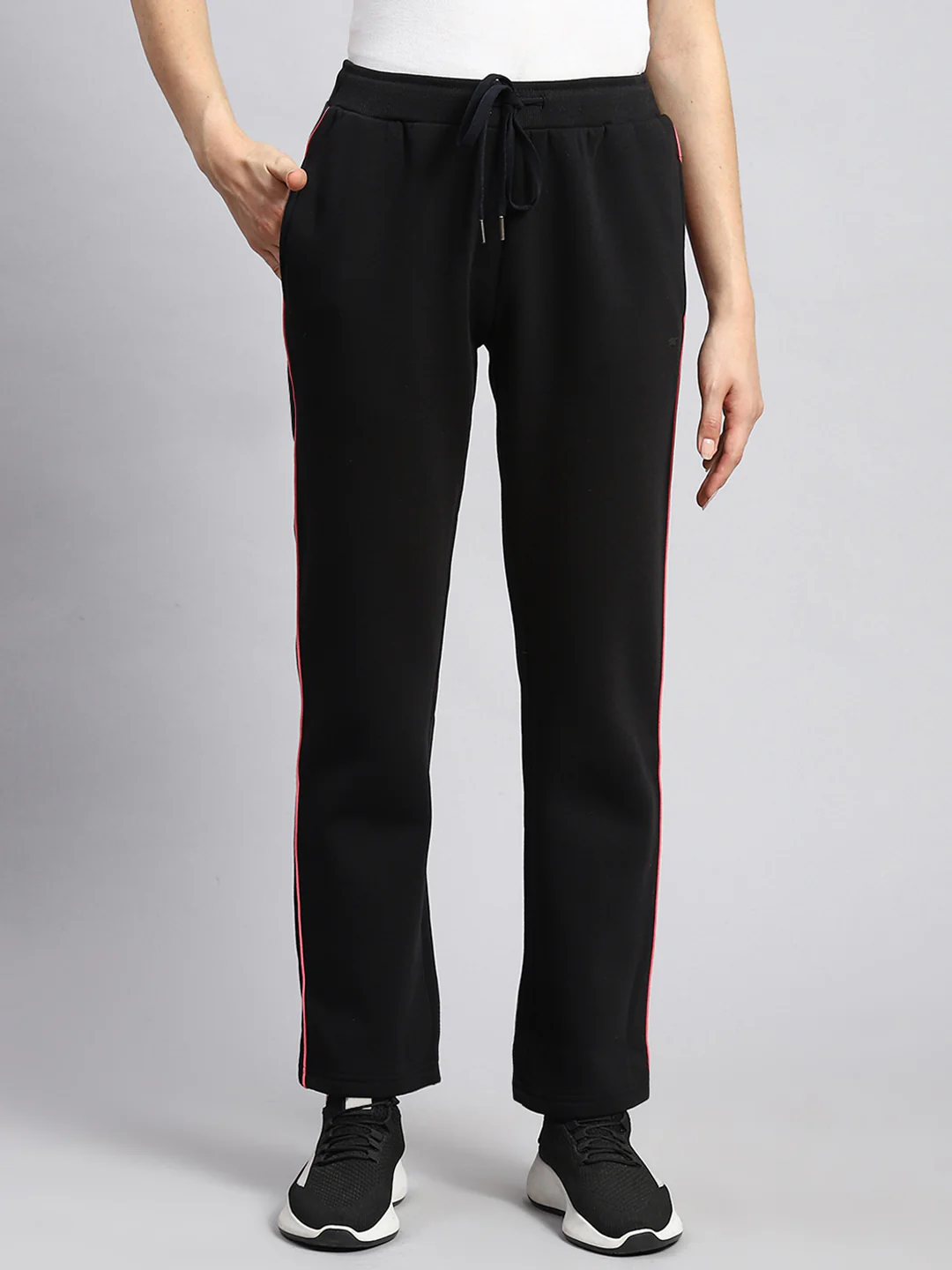 Women Black Plain Winter Lower - Image 2